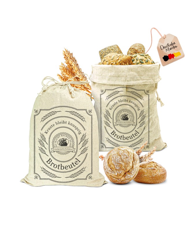 Brotbeutel Leinen 2er Set -...