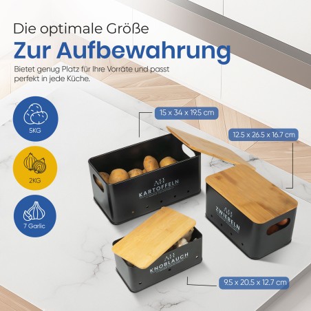 AH® Kartoffel Aufbewahrungsbox, zwiebel aufbewahrung, Knoblauchaufbewahrung
